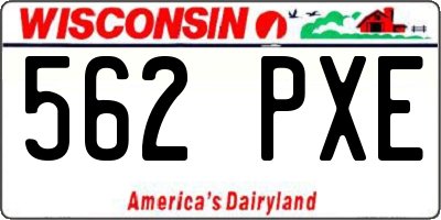 WI license plate 562PXE