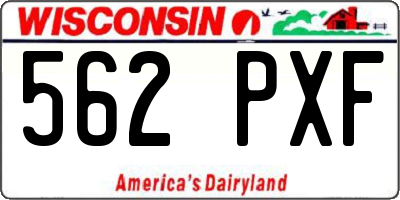 WI license plate 562PXF