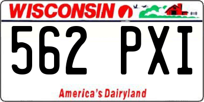 WI license plate 562PXI