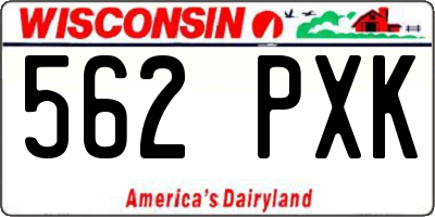 WI license plate 562PXK