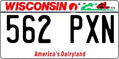 WI license plate 562PXN