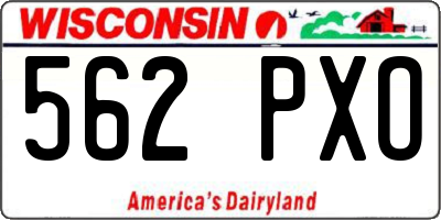 WI license plate 562PXO