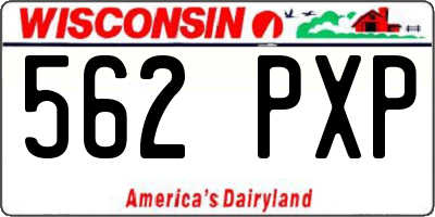 WI license plate 562PXP