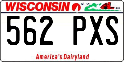 WI license plate 562PXS