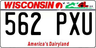 WI license plate 562PXU