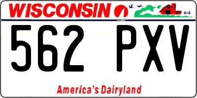 WI license plate 562PXV