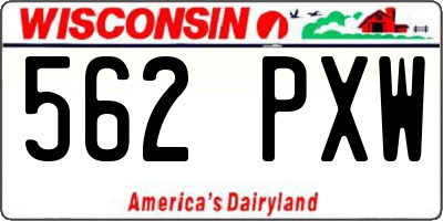 WI license plate 562PXW