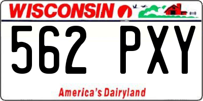 WI license plate 562PXY