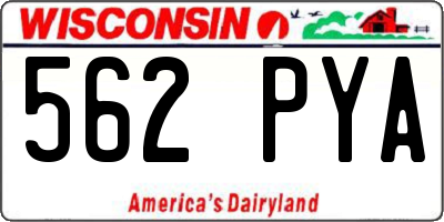 WI license plate 562PYA