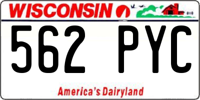 WI license plate 562PYC