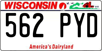 WI license plate 562PYD