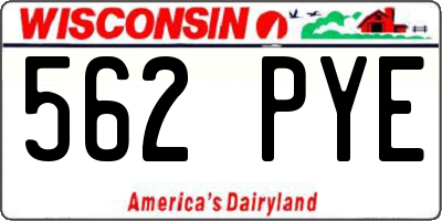 WI license plate 562PYE