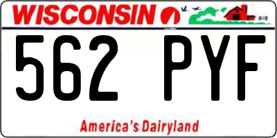 WI license plate 562PYF
