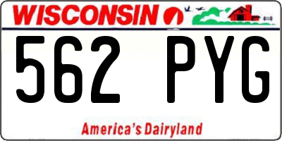 WI license plate 562PYG