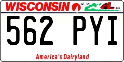 WI license plate 562PYI