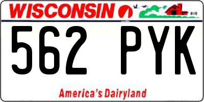 WI license plate 562PYK