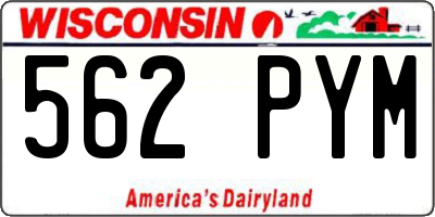 WI license plate 562PYM