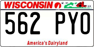 WI license plate 562PYO