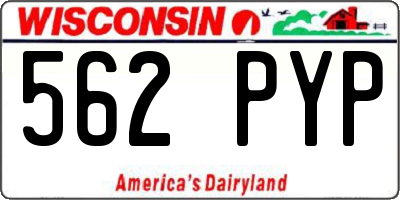 WI license plate 562PYP