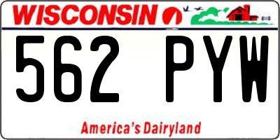 WI license plate 562PYW