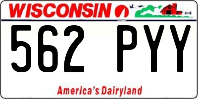 WI license plate 562PYY