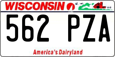 WI license plate 562PZA