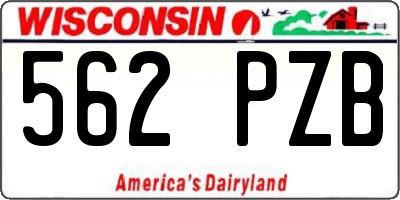 WI license plate 562PZB