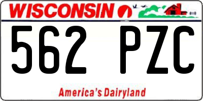 WI license plate 562PZC