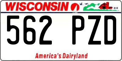 WI license plate 562PZD