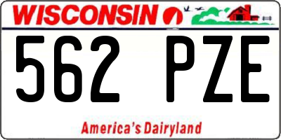 WI license plate 562PZE