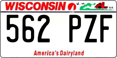 WI license plate 562PZF