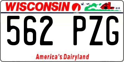 WI license plate 562PZG