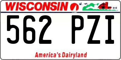 WI license plate 562PZI