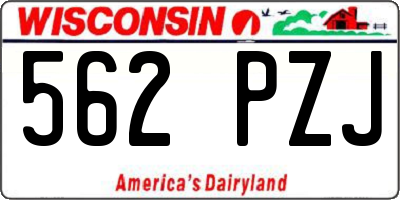 WI license plate 562PZJ