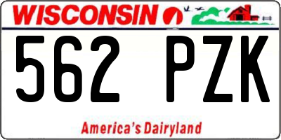 WI license plate 562PZK