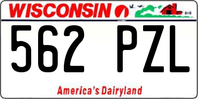 WI license plate 562PZL