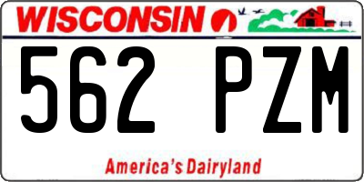 WI license plate 562PZM