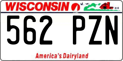 WI license plate 562PZN