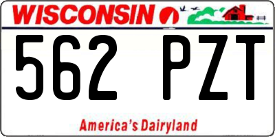 WI license plate 562PZT