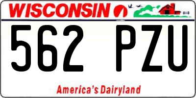 WI license plate 562PZU
