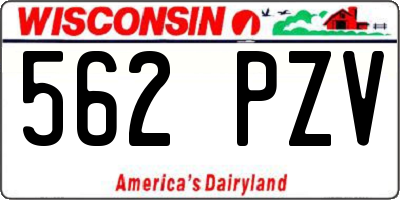 WI license plate 562PZV