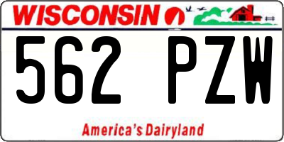 WI license plate 562PZW