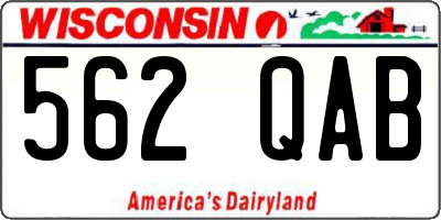 WI license plate 562QAB