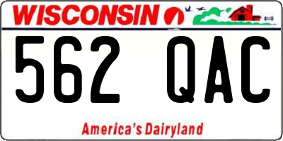 WI license plate 562QAC