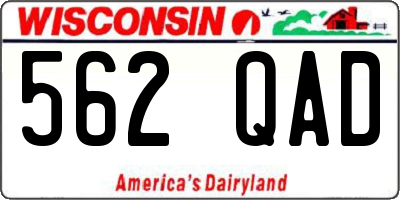 WI license plate 562QAD