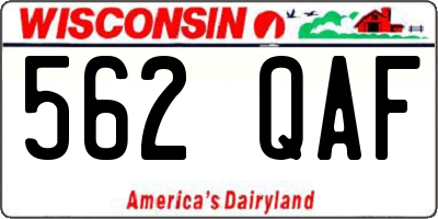 WI license plate 562QAF