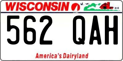 WI license plate 562QAH