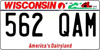 WI license plate 562QAM