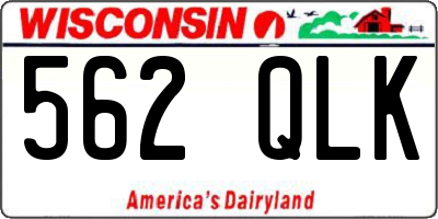 WI license plate 562QLK