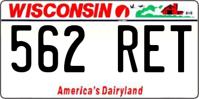 WI license plate 562RET